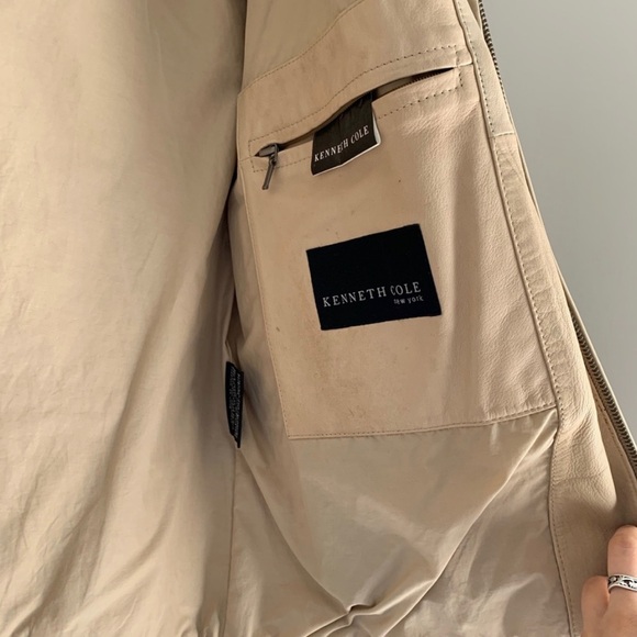 XL Kenneth Cole beige leather jacket - Picture 6 of 8